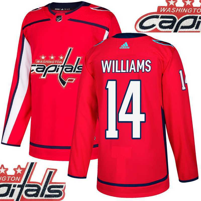 Capitals #14 Williams Red With Special Glittery Logo Adidas Jersey,We sell and wholesale Capitals #14 Williams Red With Special Glittery Logo Adidas Jersey on line form chian!